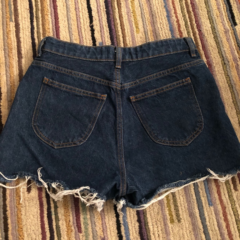 Rag & Bone Dark Denim Distressed Jean Shorts - Picture 3 of 7